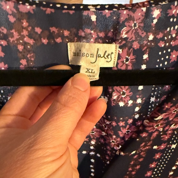 Maison Jules flowy tank, navy size XL - Picture 3 of 3